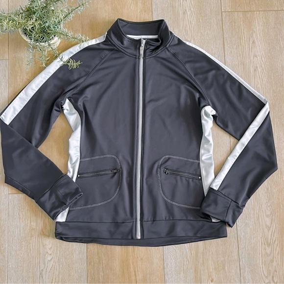 ALO YOGA Plus Coolfit GRAY White JACKET SIZE XXL women’s full zipped - Picture 1 of 11